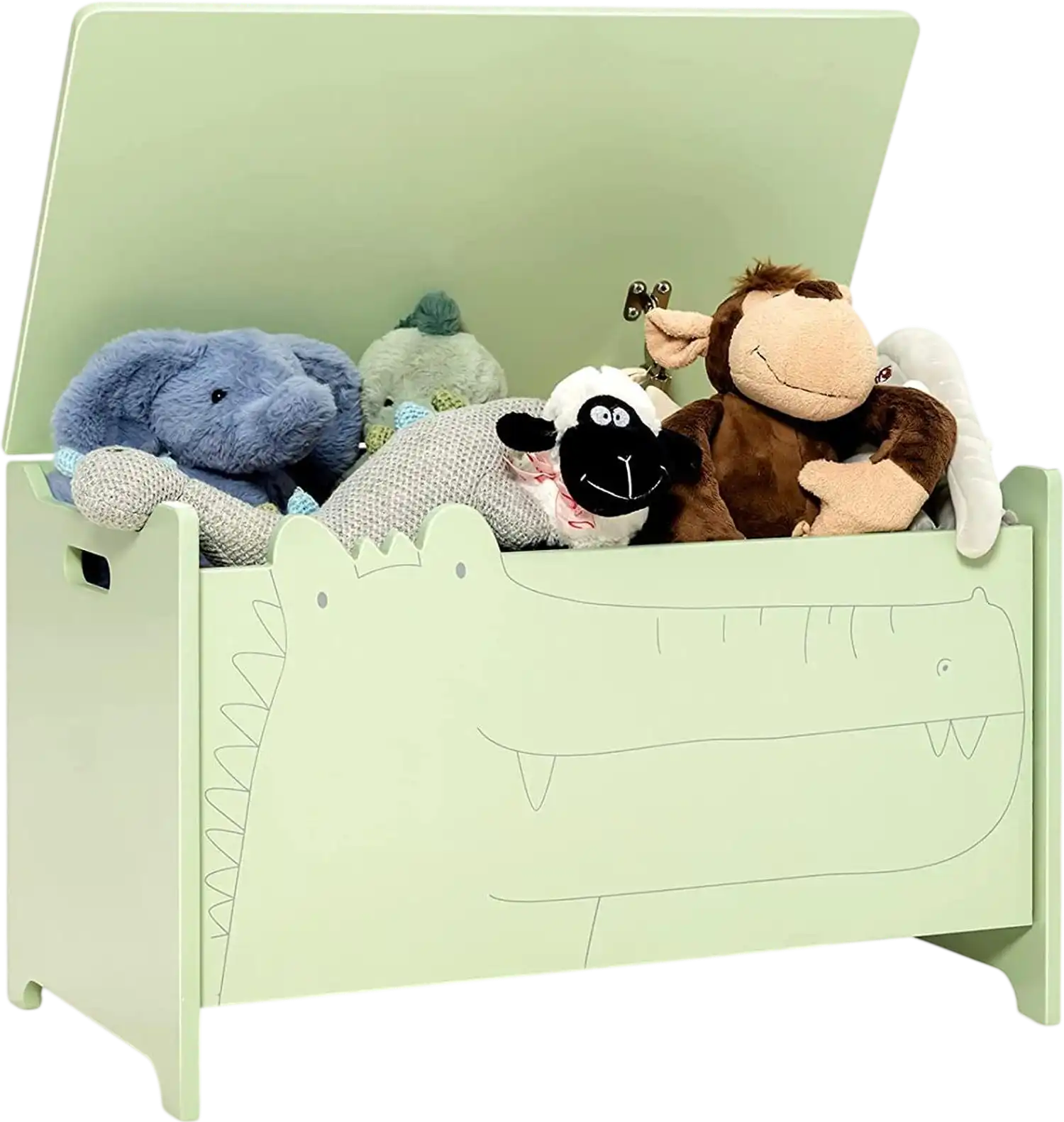 Costway Wooden Kids Toy Box Safety Hinge 13897452 New