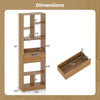 Tall freestanding bookcase with 8 open cubes and a large drawer, perfect for organized storage in any room.