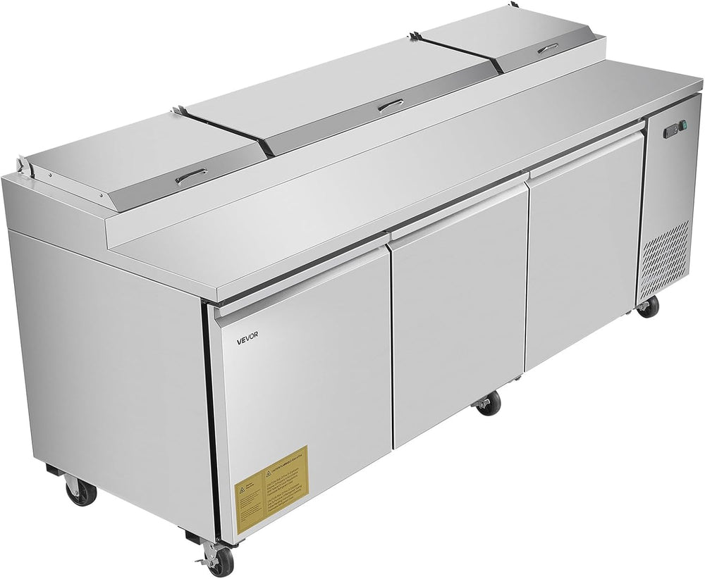 Vevor Refrigerator Prep Table 20" Wide Countertop 30.8 Cu. Ft with 12 Pans New