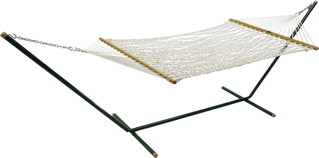 Algoma Cotton Rope Hammock 11' and Two Point Stand Combination New