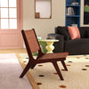 Ergonomic accent chair with soft sherpa upholstery and curved armrests, perfect for modern living room decor.