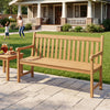 62inch Teak Outdoor Porch Bench 3-Seat Solid Wood Garden Patio Bench with Armrests - Gallery View 1 of 10