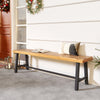 63 Inch 3-Person Acacia Patio Wood Outdoor Backless Bench-Set of 1 - Gallery View 1 of 9