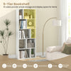 63-inch white 5-tier geometric bookshelf with 10 cubes for storage and display, ideal for living room or office use.