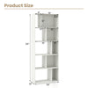 63-inch tall white geometric bookshelf with 10 cubes, ideal for storage and display in living room or office.