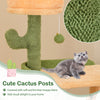 Cactus-shaped posts of the 63 Inch Cactus Cat Tree, featuring soft moppy fabric and removable pompoms for indoor cats.
