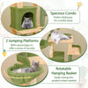Spacious condo of the 63 Inch Cactus Cat Tree, featuring soft plush for restful sleep and security for indoor cats.