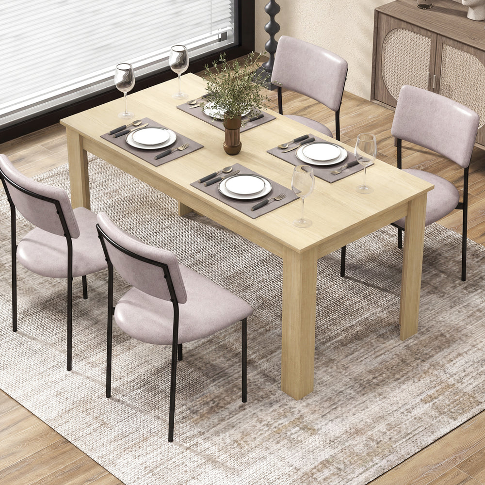 63 Inch Rectangular Modern Dining Kitchen Table-Oak - Gallery View 1 of 9