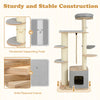63-inch tall cat tree with a solid plywood frame, featuring a cozy perch, hammock, and scratching posts for playful.
