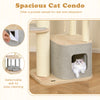 Spacious cat condo with detachable wall, cozy perch, and scratching posts for relaxation and play.