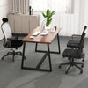 Large 63" dining table with wavy edge and heavy-duty metal frame, suitable for dining or office use, accommodating 4-6.