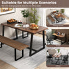 Large 63" dining table with wavy edge, heavy-duty metal frame, suitable for dining room or office use.