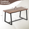 Large 63" dining table with wavy edge, heavy-duty metal frame, suitable for 4-6 people, ideal for dining or office use.