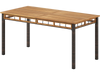 63" Outdoor Dining Table with Acacia Wood Slatted Tabletop