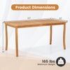 63-inch outdoor dining table with acacia wood, slatted design, and umbrella hole, perfect for patio dining.