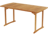 63 inch Outdoor Dining Table with Umbrella Hole and Slatted Tabletop