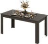 Rectangular 63-inch gray dining table with spacious surface, ideal for kitchens, dining rooms, or offices.