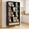 64 inch 6-Tier Tall Wooden Bookcase with 8 Open Cubes-Black - Gallery View 1 of 8