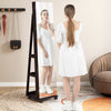64 Inches Lockable Jewelry Cabinet Armoire with Built-in Makeup Mirror-Purple - Gallery View 1 of 10