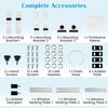 Complete accessory set for 6500 BTU window AC unit, including brackets, screws, gaskets, and rubber pads for secure installation.