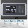 Control panel of the 154 Pints Commercial Dehumidifier showing humidity level and settings for easy monitoring.