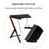 Close-up of the adjustable foot pad on the modern ergonomic computer desk, ensuring stability on any floor surface.
