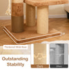 Close-up of the 65-inch tall cat tree's thickened base and sturdy 5.7-inch posts for outstanding stability and support.