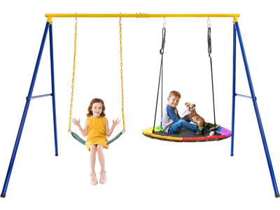 Costway 660 lbs Extra-Large A-Frame Swing Stand Yellow 20453918 New
