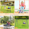 Extra-large yellow A-frame swing stand with anti-slip footpads, suitable for two swings, ideal for outdoor play.
