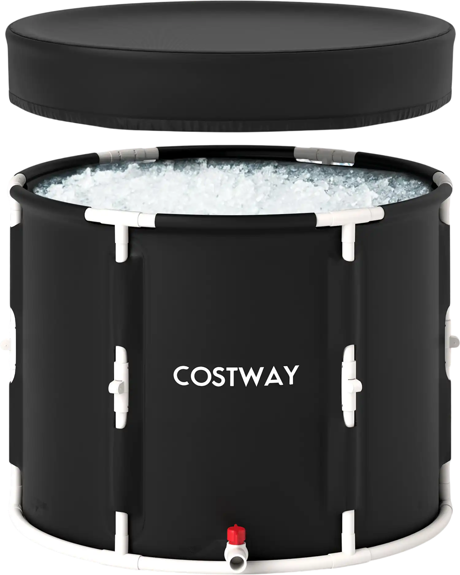 Costway 66 Gal Foldable Ice Bath Tub with Lid Adult 387456192 New