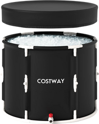 66 Gal Foldable Ice Bath Tub with Lid for Adult