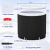 66 Gal outdoor ice plunge tub with lid, thick 6-layer material, inflatable ring, and seat cushion for comfort and.