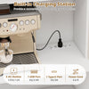 Kitchen pantry cabinet with built-in charging station, adjustable shelves, and soft-close hinges for dining room use.