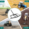 Driveway drag landscape leveling rake, 66" wide, reinforced metal, ideal for soil, sand, and gravel road use.