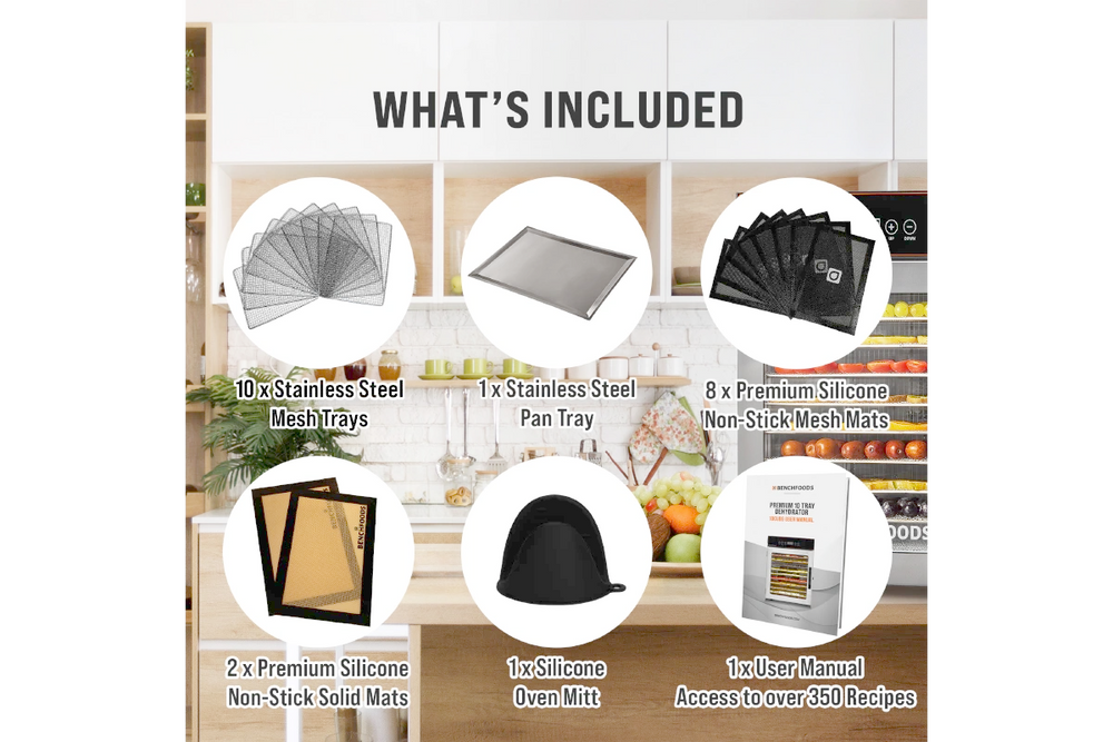 BenchFoods Domestic Dehydrator Single Zone 10 Tray 6.5 Sq. Ft 750W New