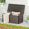 100 Gallon Large Deck Box with Lockable Lid for Patio-Brown - Gallery View 1 of 10