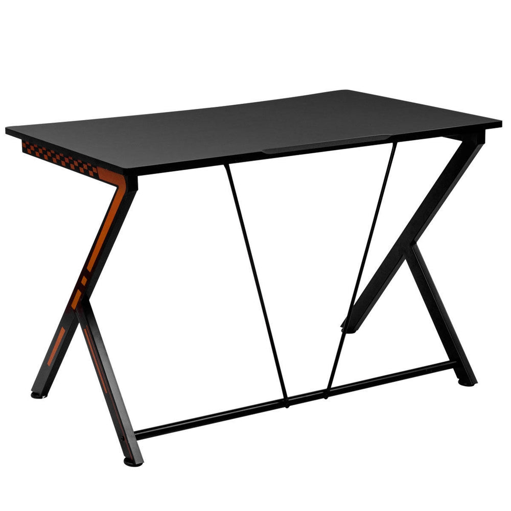 Modern ergonomic study computer desk with a large MDF surface and sturdy steel frame, perfect for small spaces.