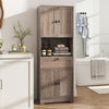 67.5 Inch Tall Modern Freestanding Floor Storage Cabinet with 4 Doors and 1 Drawer-Oak - Gallery View 1 of 11