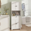 67.5 Inch Tall Modern Freestanding Floor Storage Cabinet with 4 Doors and 1 Drawer-White - Gallery View 1 of 11