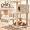 Multi-level 67-inch cat tree in beige features a large condo, padded perch, and 1.2-inch thick base for stability.