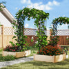 Garden arch trellis in black, made of weather-resistant metal, ideal for climbing plants and garden entrances.