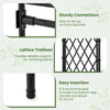 Garden arch trellis made of PE-coated metal, featuring sturdy connectors and lattice design for climbing plants.