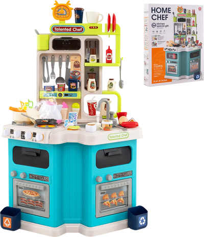 Costway Kids Corner Play Kitchen Playset Sounds Lights 28775239 New
