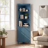 68 Inch Tall Bathroom Floor Storage Cabinet with Fluted Doors-Blue - Gallery View 1 of 11