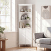 68 Inch Tall Bathroom Floor Storage Cabinet with Fluted Doors-White - Gallery View 1 of 11