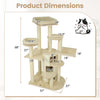 Wooden cat tree with 3-story condo, hammock, and sisal scratching posts, perfect for kittens' play and relaxation.