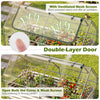 Double-layer door with ventilated mesh screen for the galvanized raised garden bed, promoting air circulation and easy.