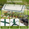 Galvanized raised garden bed with PVC cover, featuring roll-up windows and sturdy metal pipes for outdoor gardening.