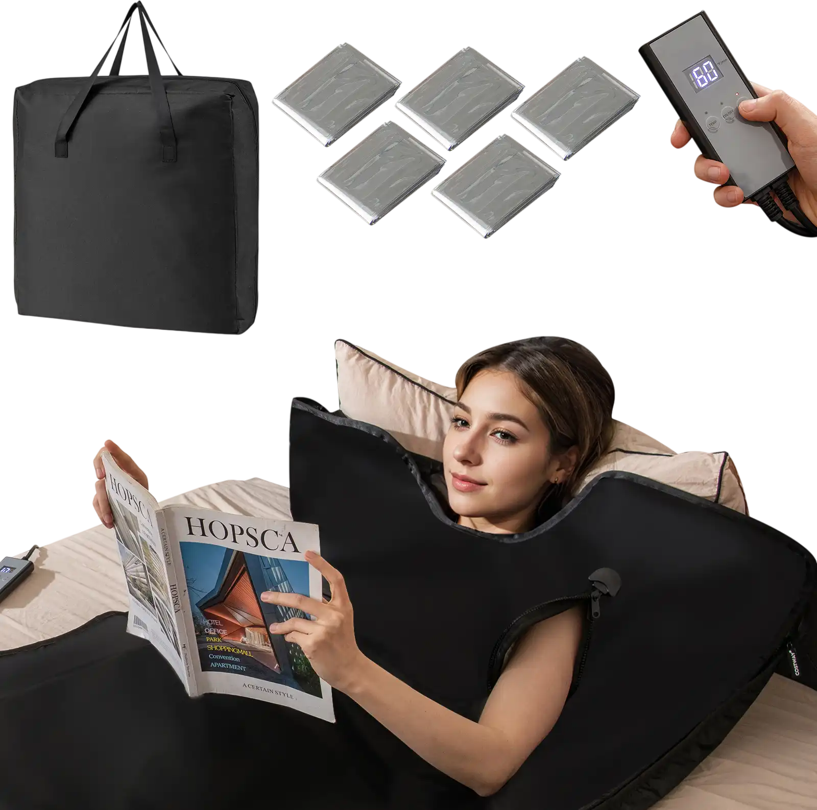 Costway Portable Full-Body Personal Home Sauna Black 349162758 New