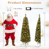 Pre-lit half artificial Christmas tree, 6/7FT, features 120/150 warm white LED lights, perfect for smaller spaces.